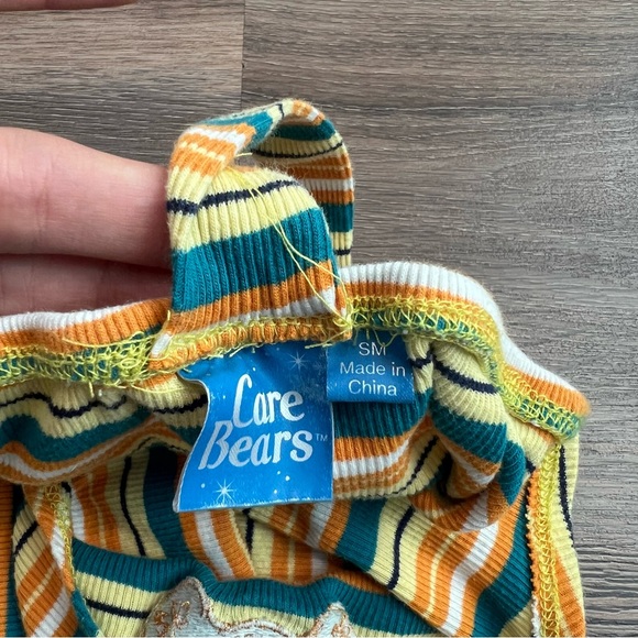 Care Bears Sunshine Bear Ribbed Cropped Tank Top Y2K Striped Size Small - Picture 6 of 8